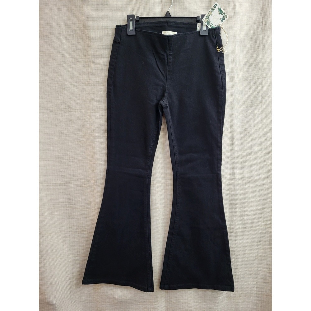 Chelsea & Violet Girls Black Pull On Flare Leg Pants Size M Bell Bottoms Retro